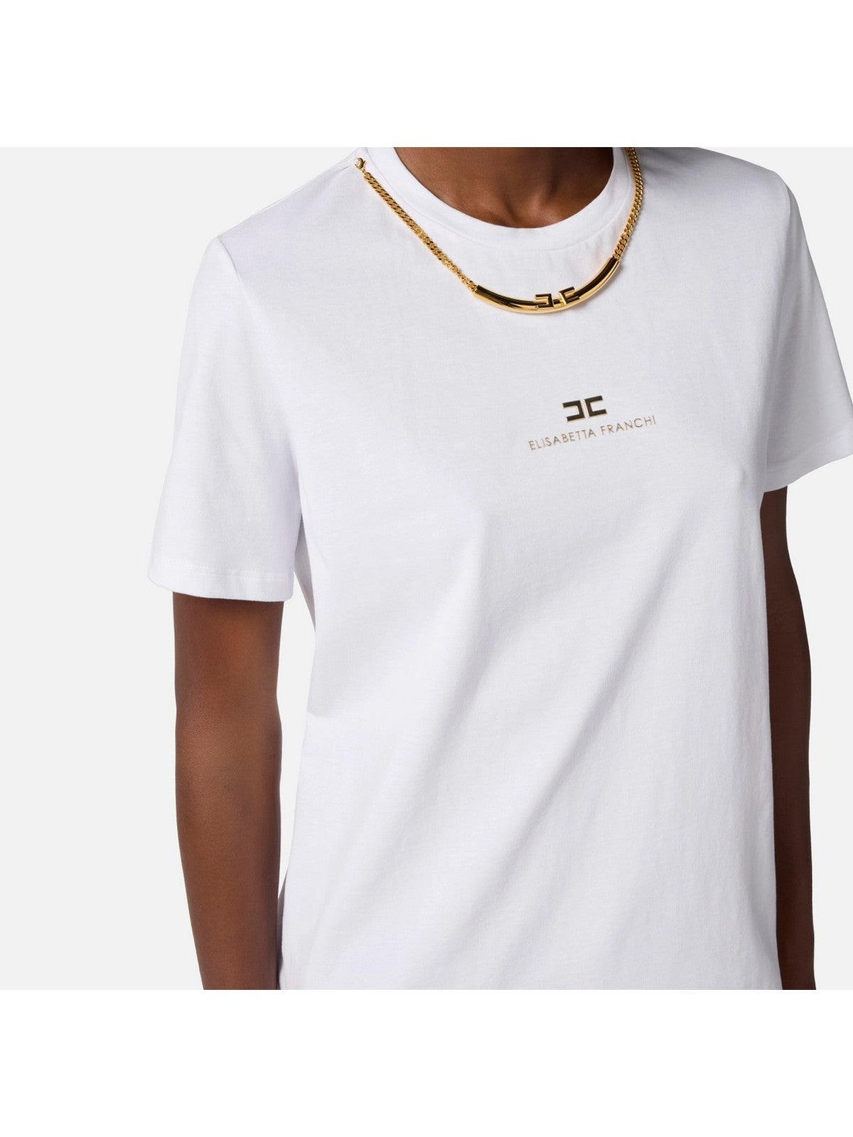 ELISABETTA FRANCHI T-shirt Donna  MA02856E2 270 GESSO gioboutiqueweb