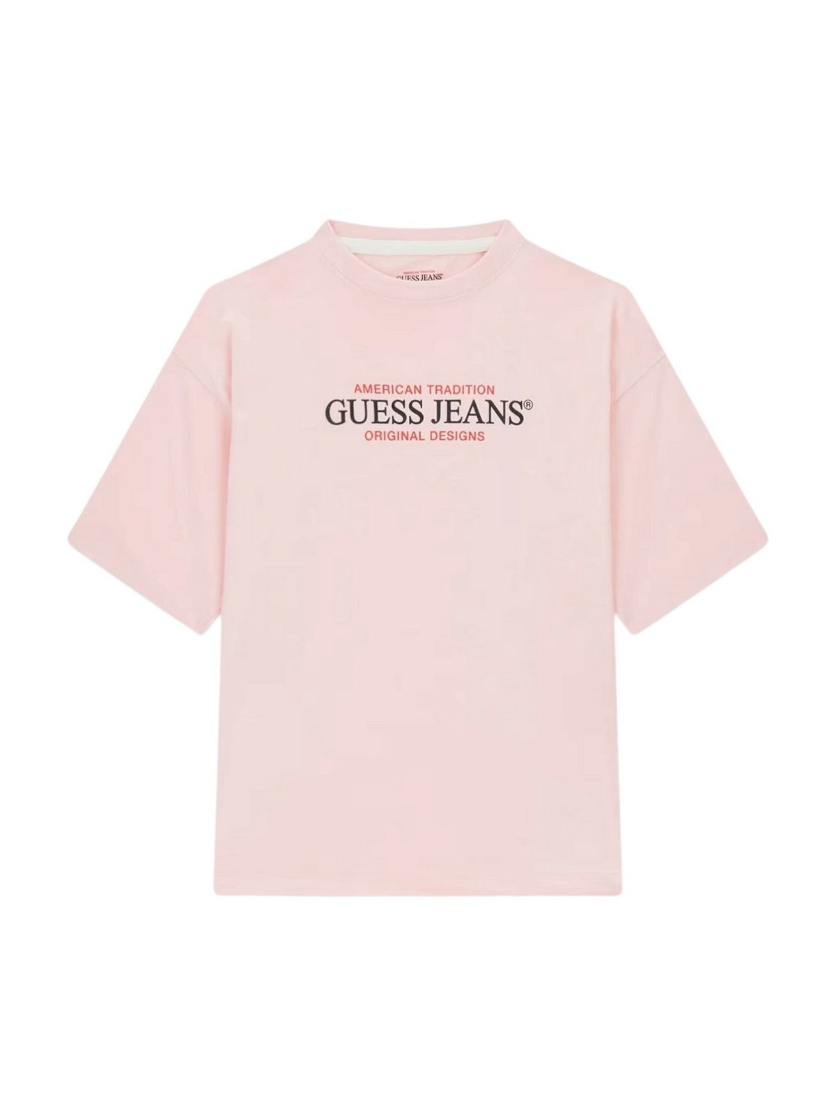 GUESS T-shirt Donna GJ SS CN OS AMERICAN TR TEE W4YI08 K8HM0 G6R4 BLUSH COTTON