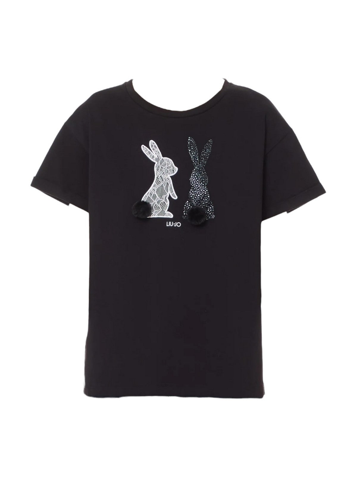 Liu Jo White T-Shirt und Pole Woman WF4411J5904 N9941 Schwarz