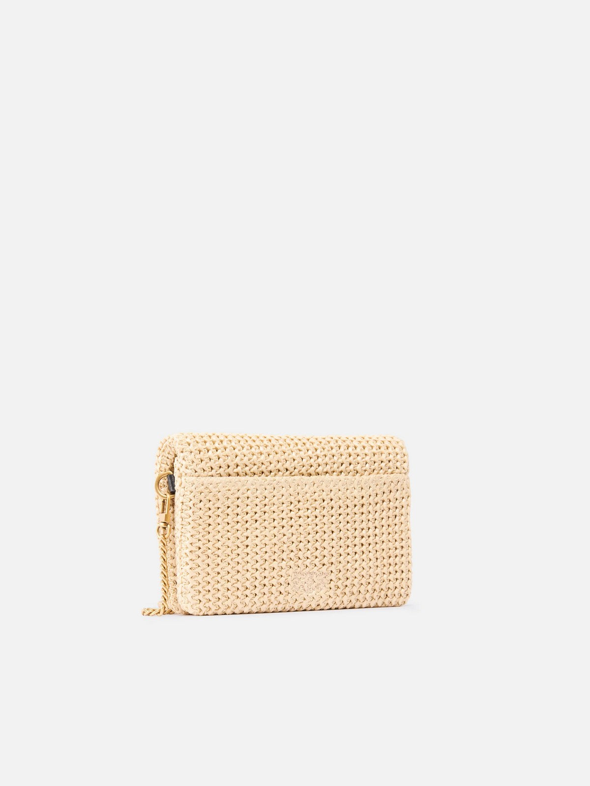 PINKO Borsa Donna CLICK SOFT HORIZONTAL MINI RAF 106023-A391 C24Q RAFIA/NERO-ANTIQUE GOLD