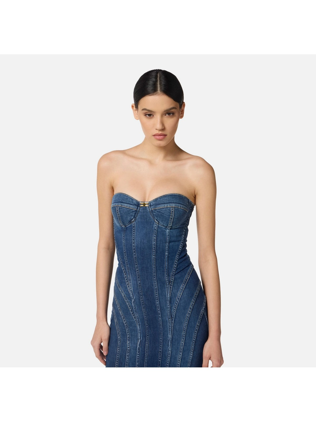 ELISABETTA FRANCHI Abito Donna  AJ44D56E2 104 BLUE DENIM gioboutiqueweb