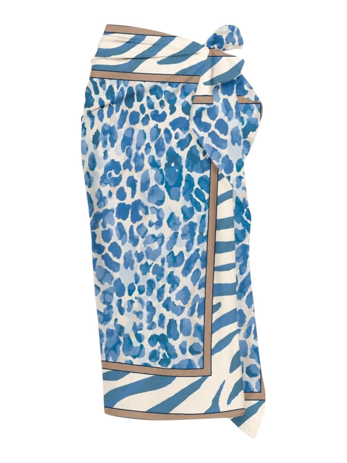 MC2 SAINT BARTH Pareo Donna  THAITI 09731L SILK VOILE BLUE SAFARI 1036