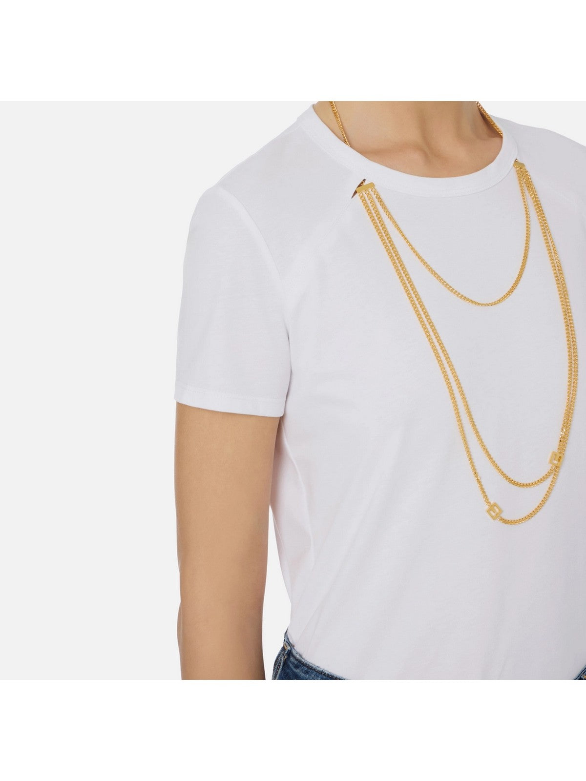 ELISABETTA FRANCHI T-shirt Donna  MA00956E2 270 GESSO gioboutiqueweb