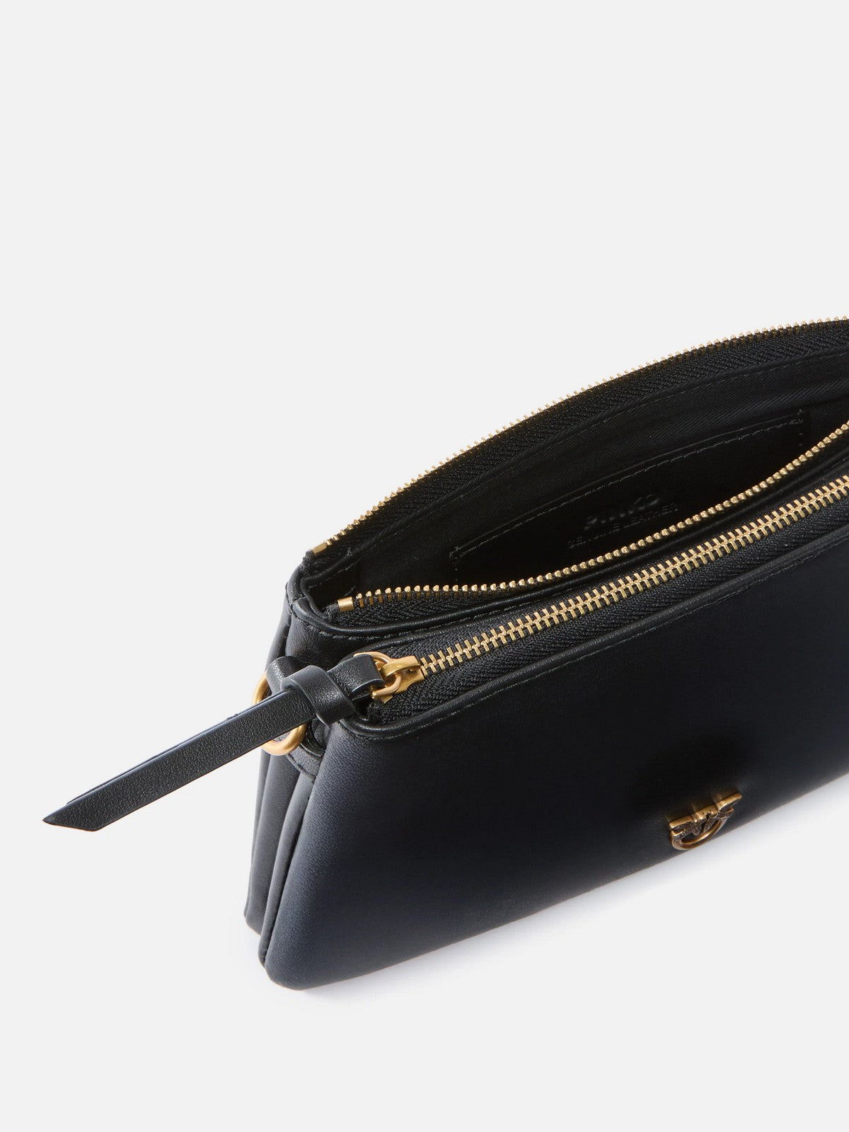 PINKO Borsa Donna DOUBLE MINI VITELLO MORBIDO 105359-A0QO Z99Q NERO-ANTIQUE GOLD