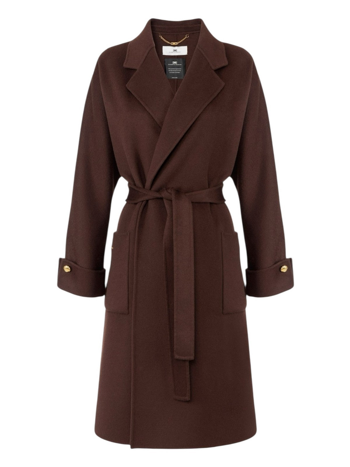 ELISABETTA FRANCHI Cappotto Donna  CP68D56E2 EA3 COFFEE