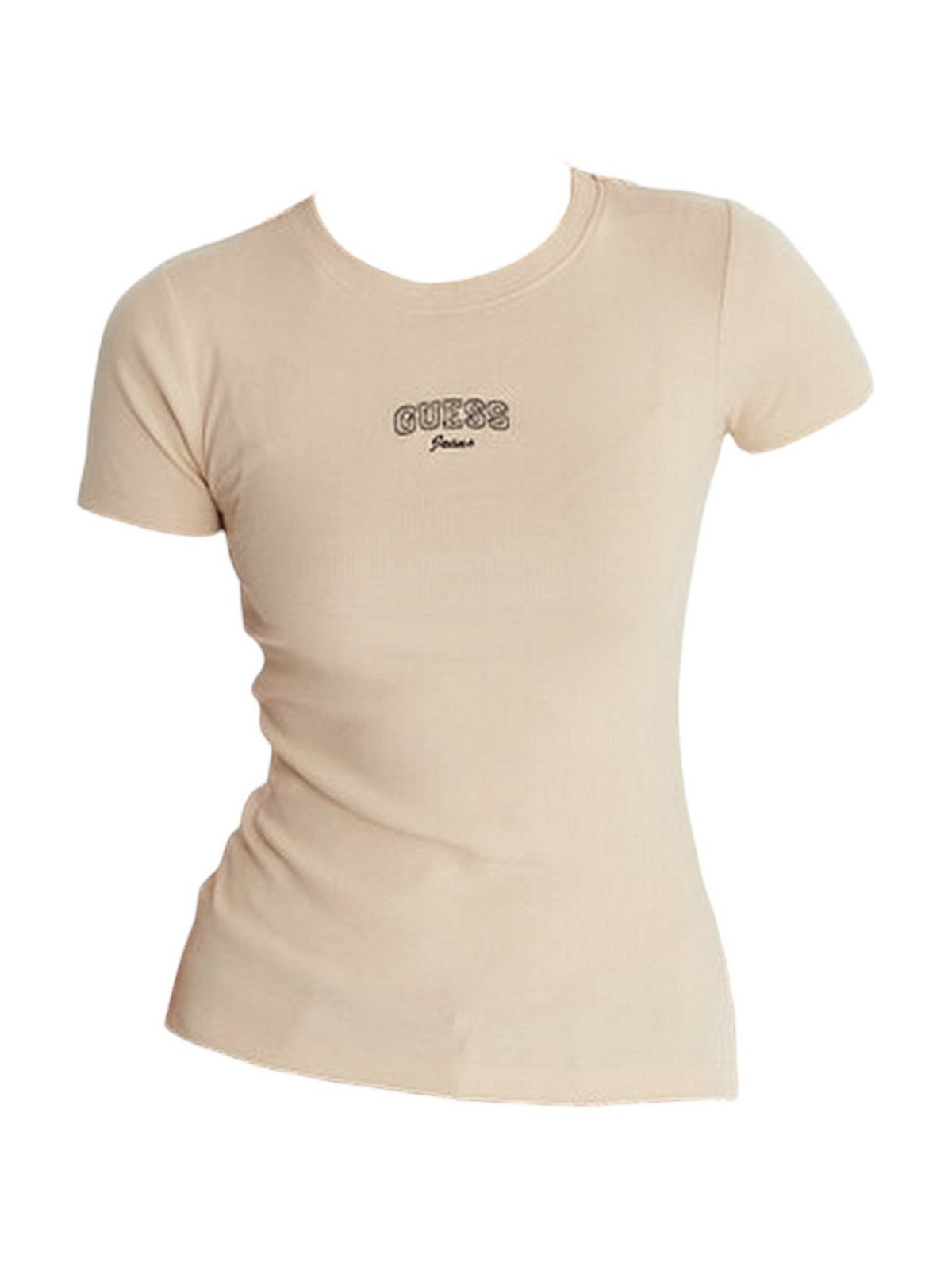 GUESS T-shirt Donna GJ SL CN EMBRO SLIM TEE W6RP21 KA0H1 G1W7 BISCOTTI