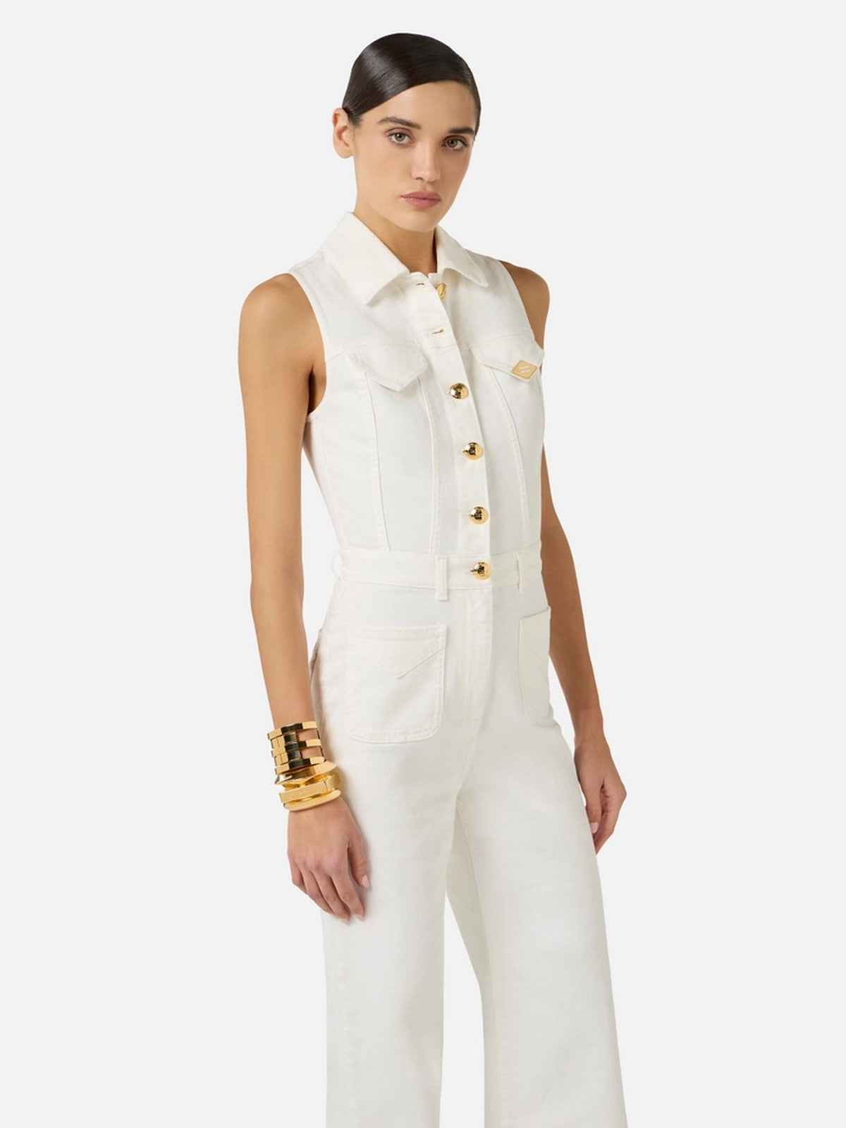 ELISABETTA FRANCHI Tuta Donna  TJ45N61E2 360 Avorio