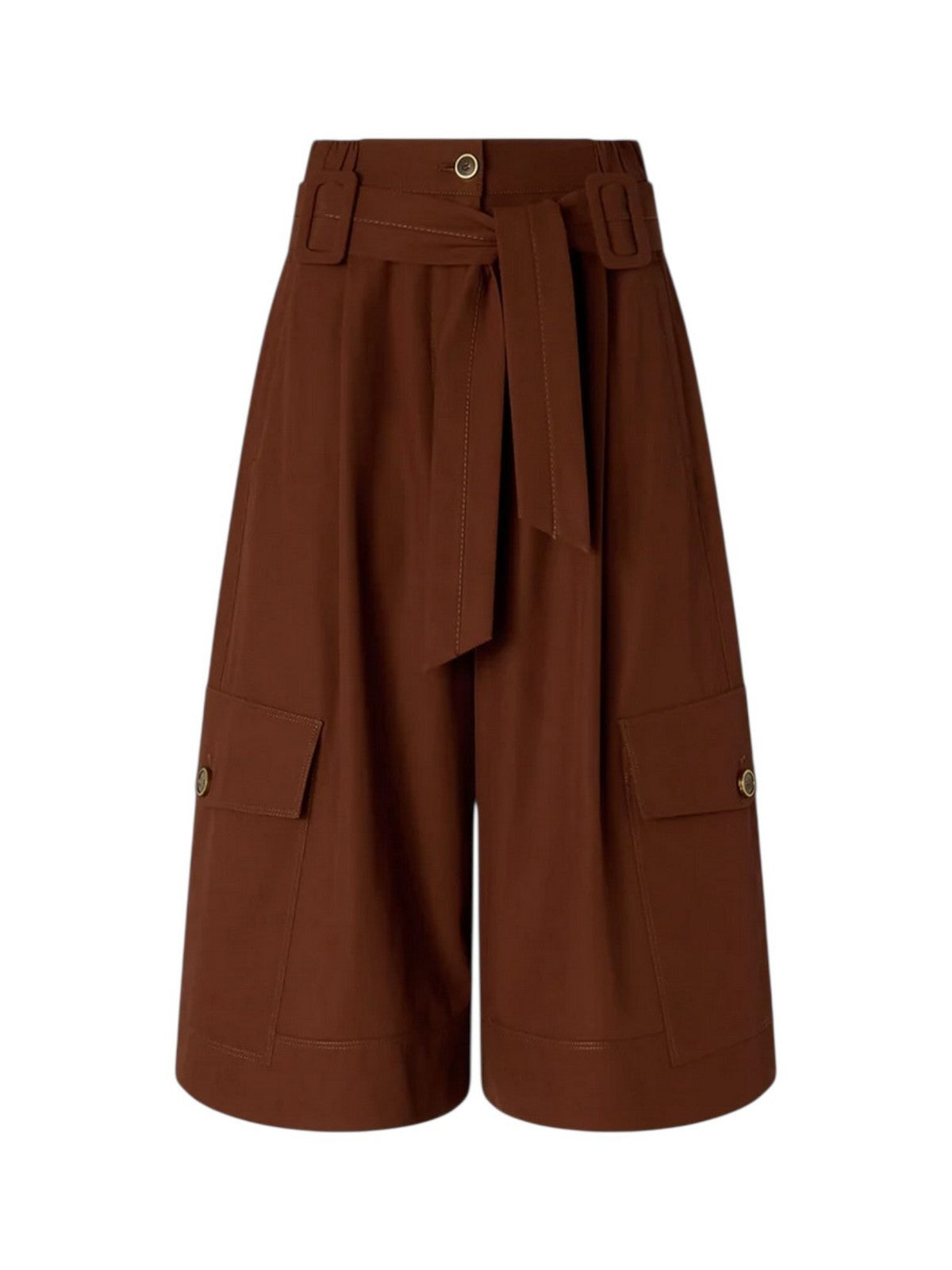 PINKO Bermuda Donna PATRICIA BERMUDA COTONE FLUIDO 106152-A2ER L78 MARRONE TERRA X PIANTE