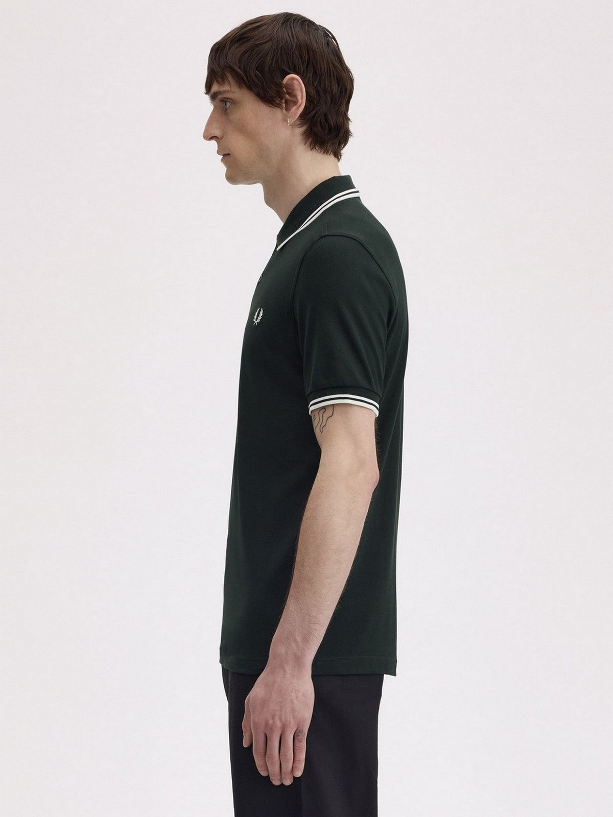 FRED PERRY Polo Uomo FP TWIN TIPPED FRED PERRY SHIRT FP-M3600P-57 T50 NIGHTGREEN/SNWHT