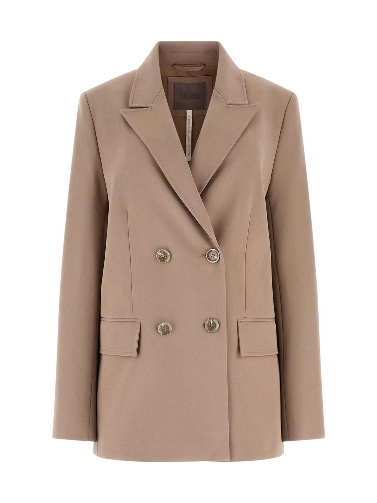 GUESS Giacca Donna NAUSICA DOUBLE BREAST BLAZER W6RN44 WH9Y2 G1EC WALNUT SHELL