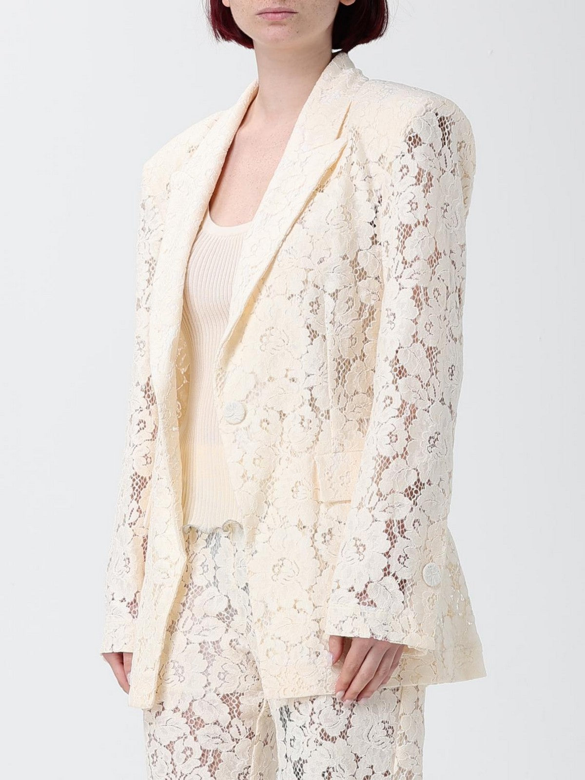 PINKO Giacca Donna POMPELMO GIACCA PIZZO REBRODE 106554-A330 Z06 BIANCO PUREZZA