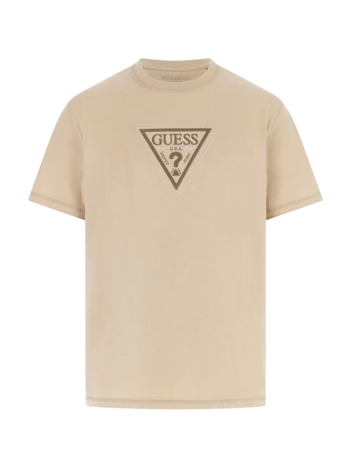 GUESS T-shirt Uomo SS CN TERRY LOGO TEE M6RI23 K8FQ4 G1DR NEUTRAL SAND