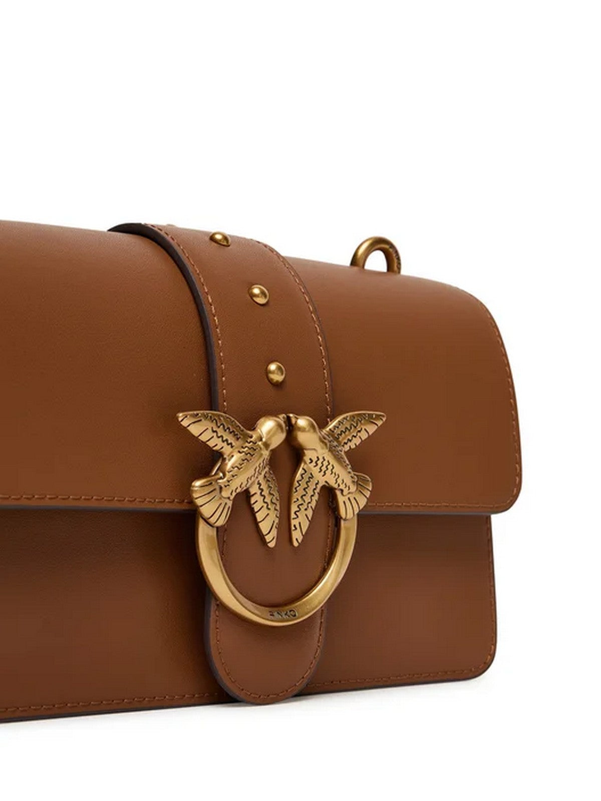 PINKO Borsa Donna LOVE ONE MINI ST. CL 105856-A0F1 L17Q MARRONE - LEONE-ANTIQUE GOLD
