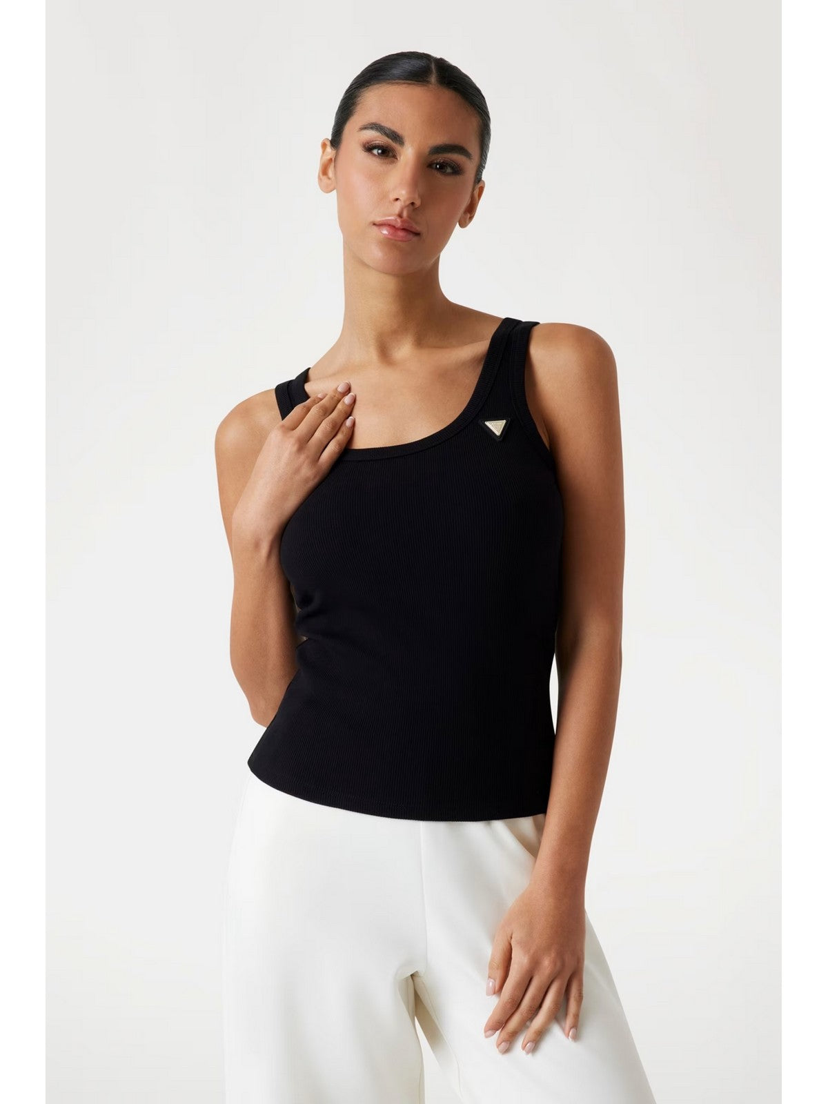 GUESS SPORT Canotta Donna COLETTE RIB TANK V4YP06 K8RT2 JBLK Jet Black A996