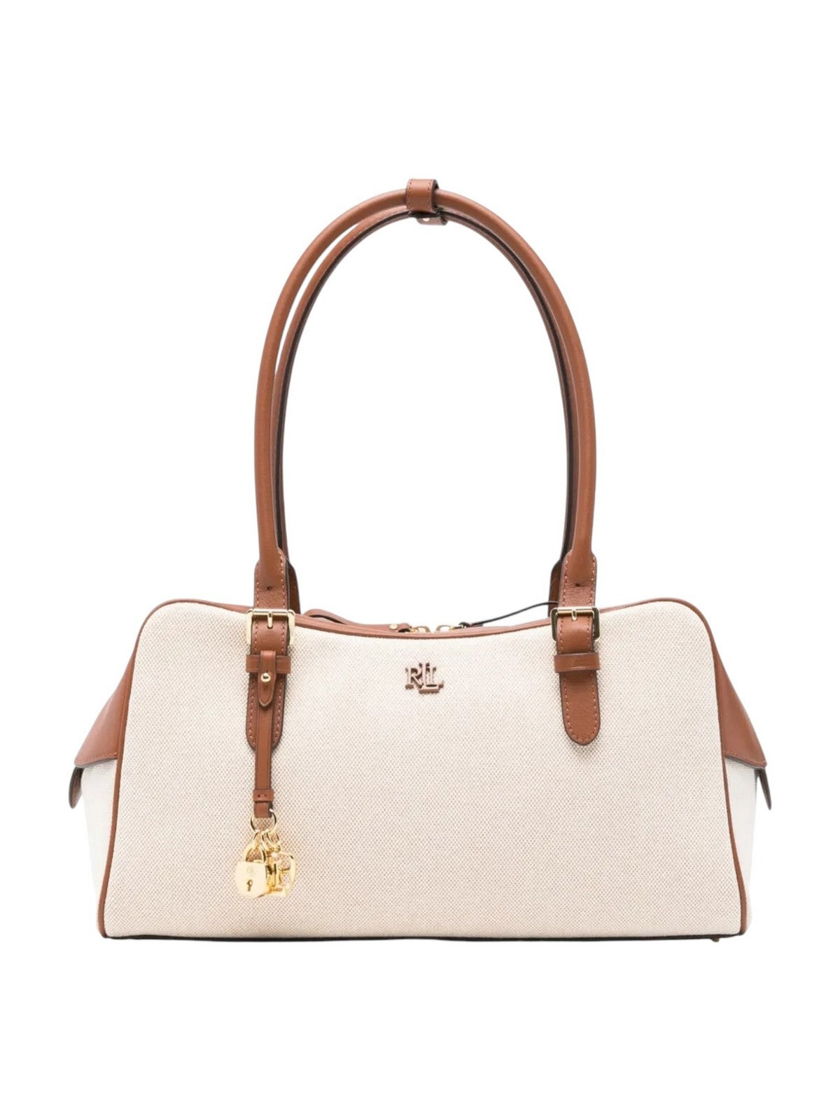 LAUREN RALPH LAUREN Borsa Donna MRCY ZP SCHL-SATCHEL-LARGE 431P06078 001 NTRL/BUFF CANVAS/LAUREN TAN