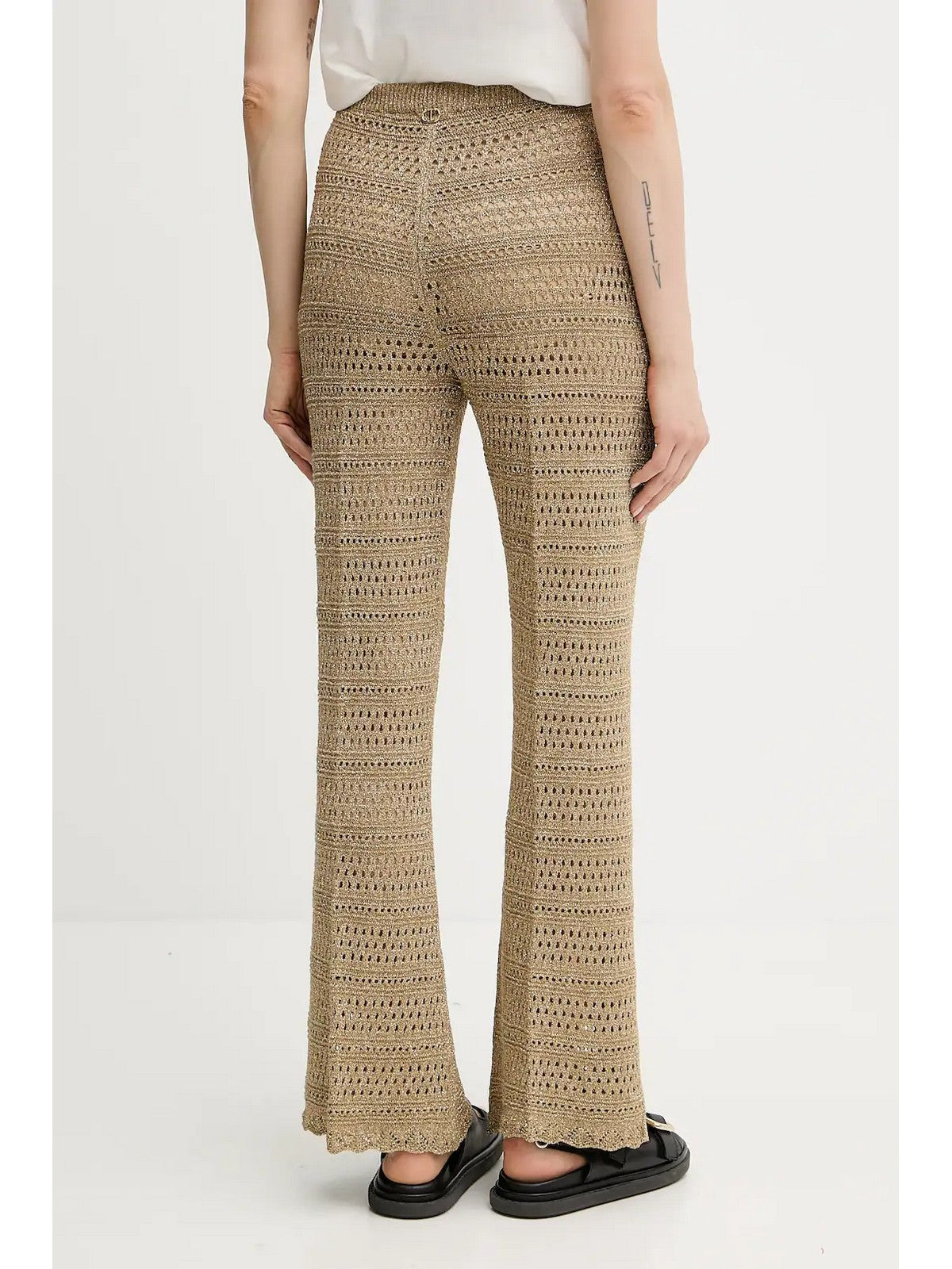 TWINSET Pantalone Donna  251TT3196 12454 GOLDEN GREEN LUREX gioboutiqueweb