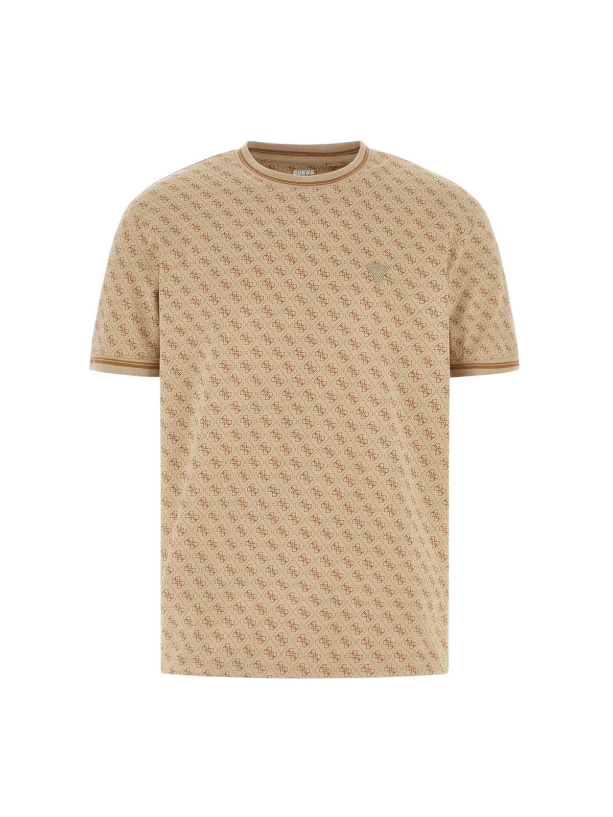 GUESS SPORT T-shirt Uomo MARSHALL T-SHIRT Z2YI05 J1314 P13W 4G AOP BEIGE BLANCO