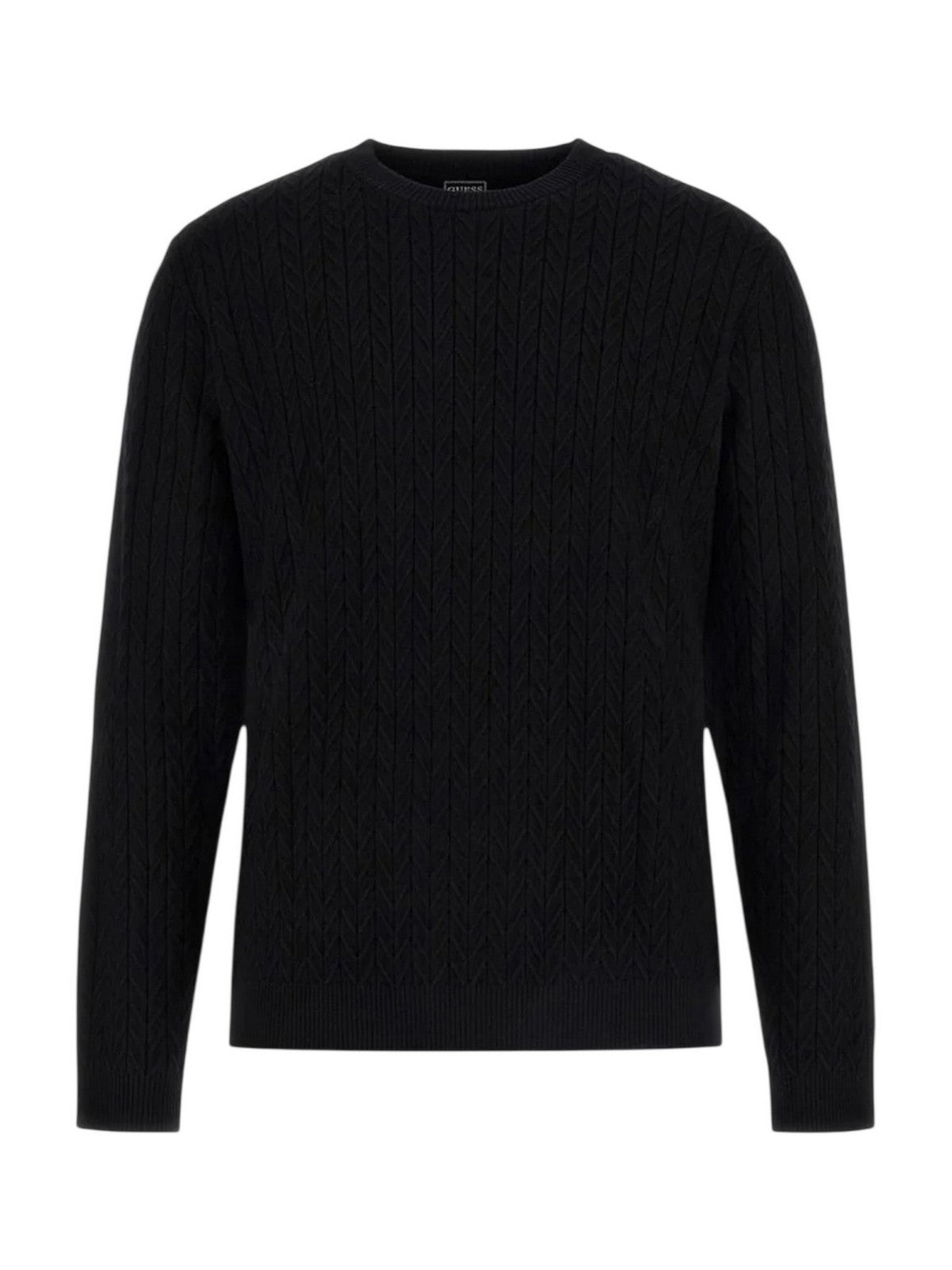 GUESS Maglione Uomo LS CN IVAN CHEVRON SWTR M5BR41 Z2ZK2 JBLK Jet Black A996