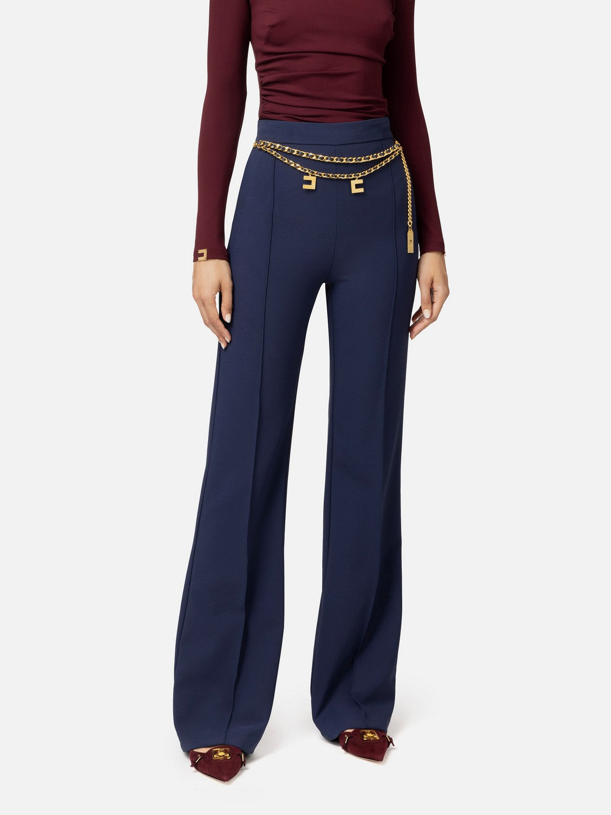 ELISABETTA FRANCHI Pat3546e2 B75 blue trousers