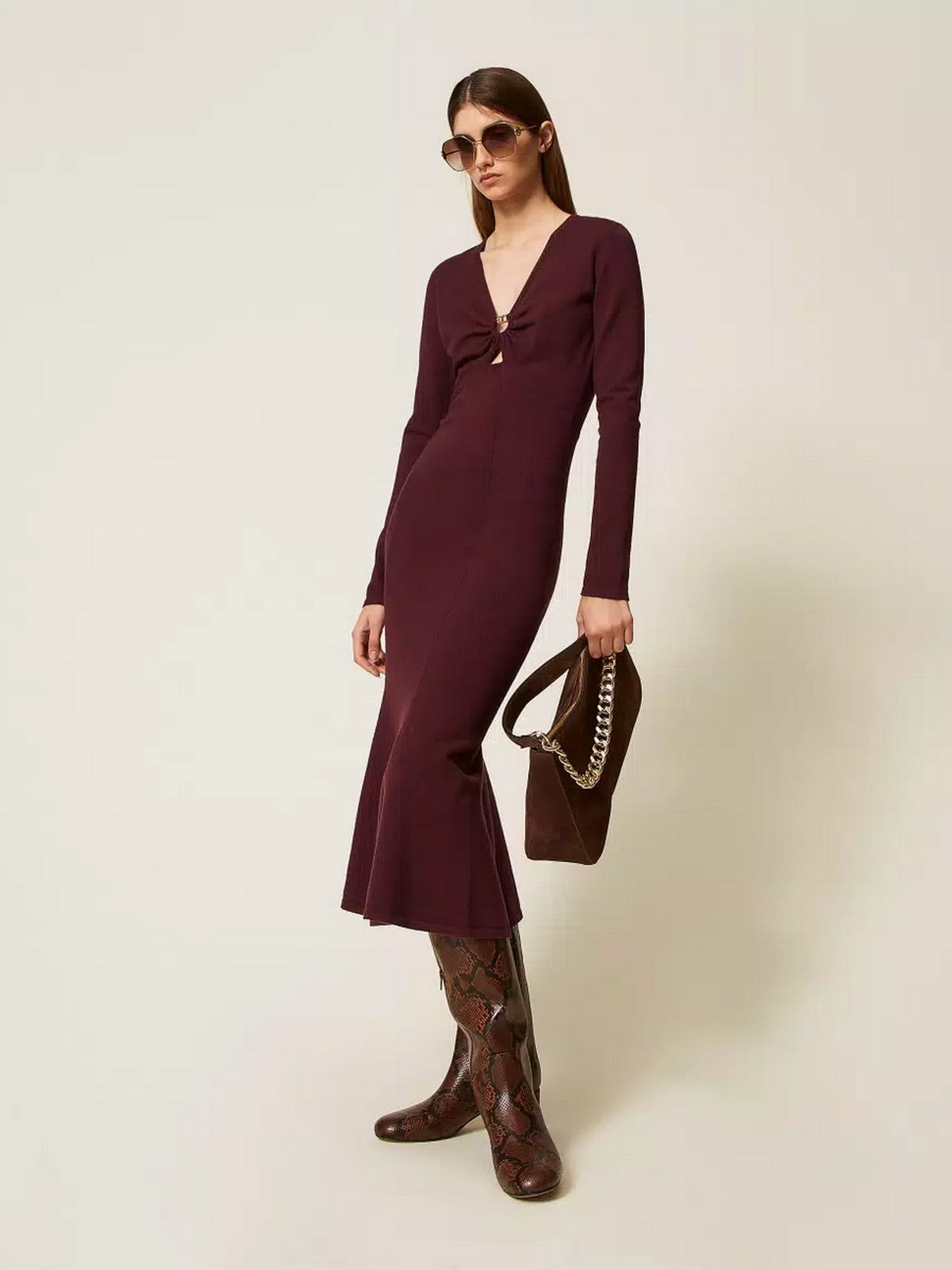 TWINSET Abito Donna MIX VISCOSE NEW FIT 252TP3140 05609 WINETASTING