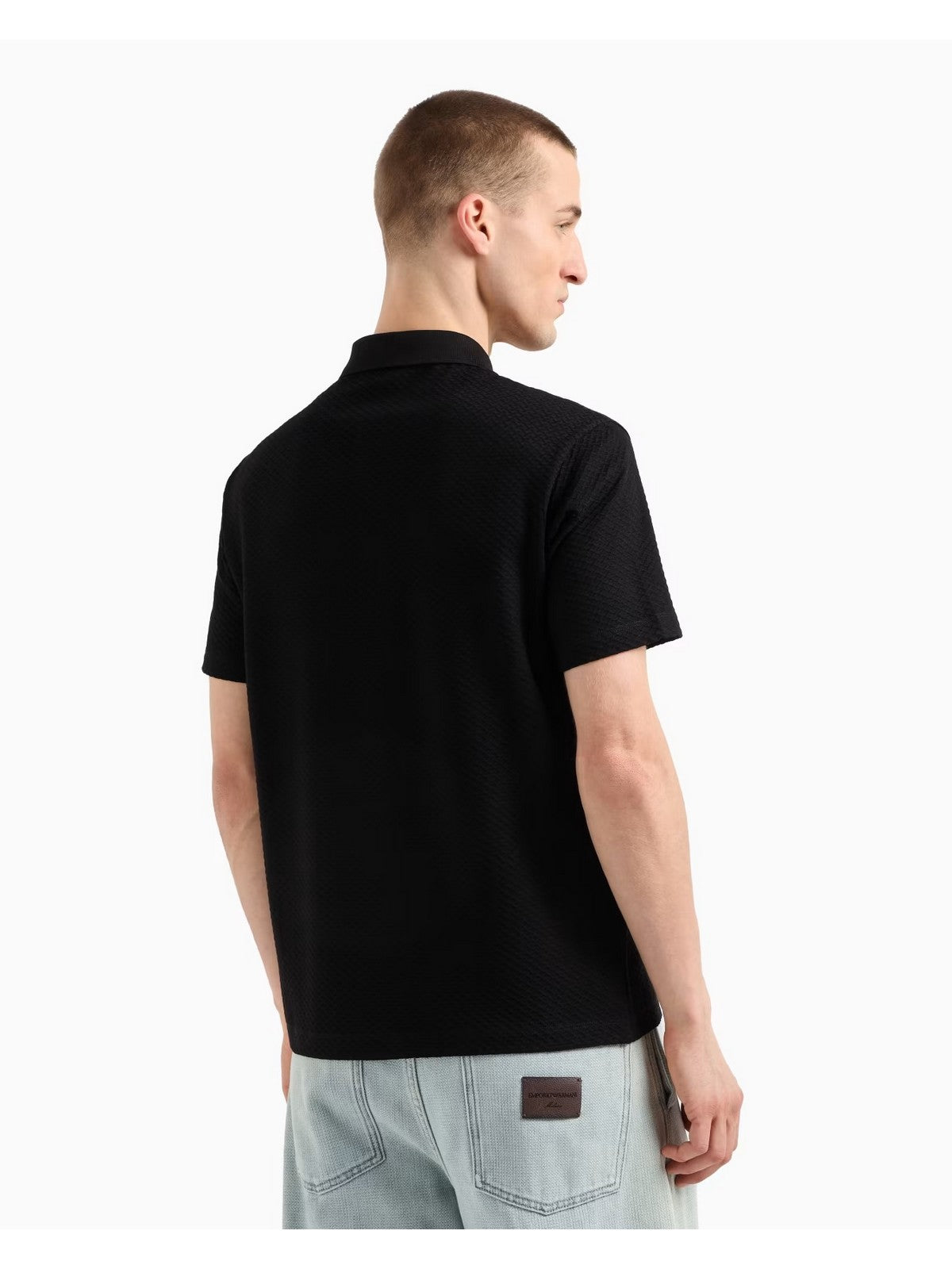 EMPORIO ARMANI Polo Uomo  EM001729 AF14874 FC039 BLACK CHEVRON gioboutiqueweb