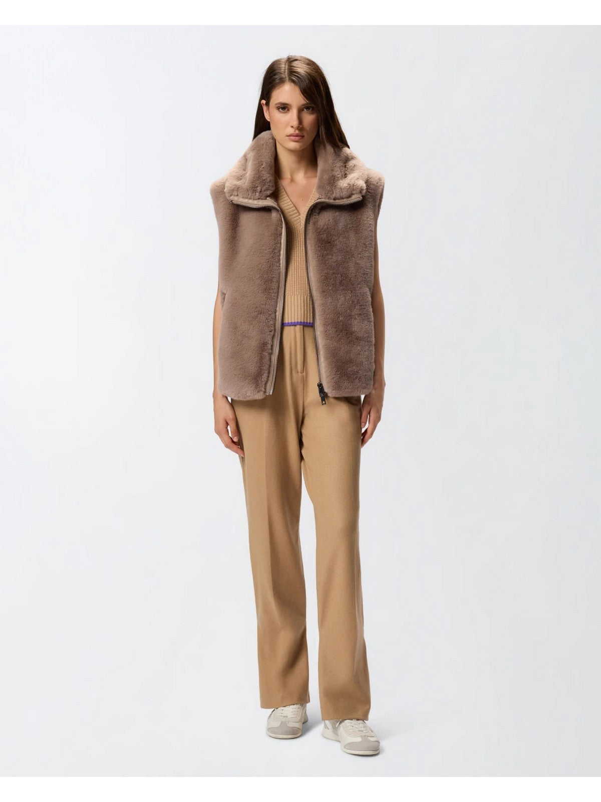 PINKO Pelliccia Donna DEYN GILET 105107-A2WN D01 BEIGE-BISCOTTO ZENZ.