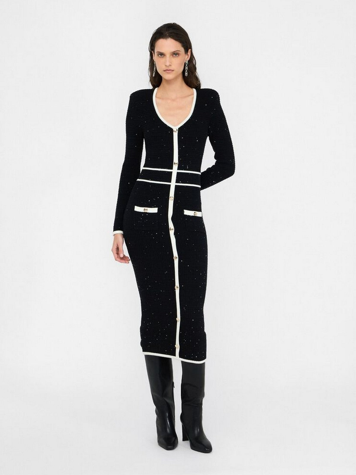 LIU JO BLACK Abito Donna  CF5132MS18F 03862 Nero/latte