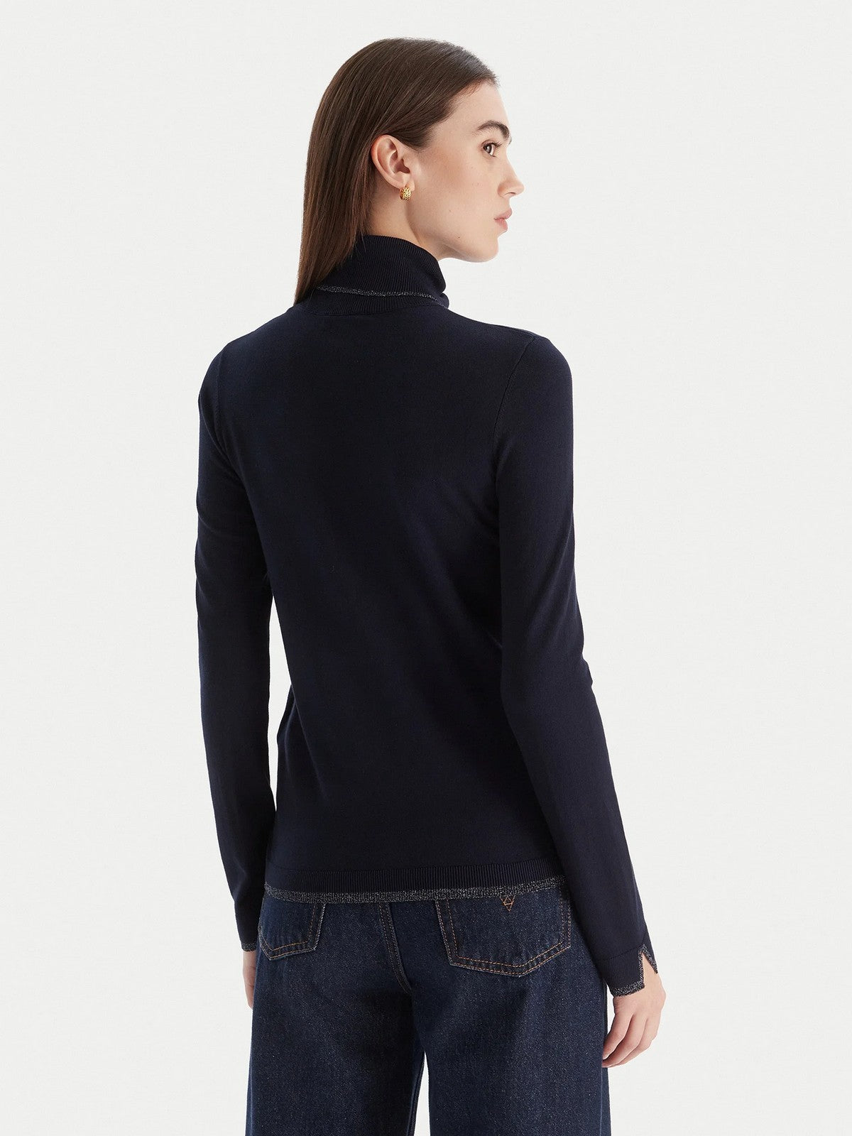 LIU JO WHITE Maglione dolcevita Donna  MF5229MS49I 93932 Navel blue