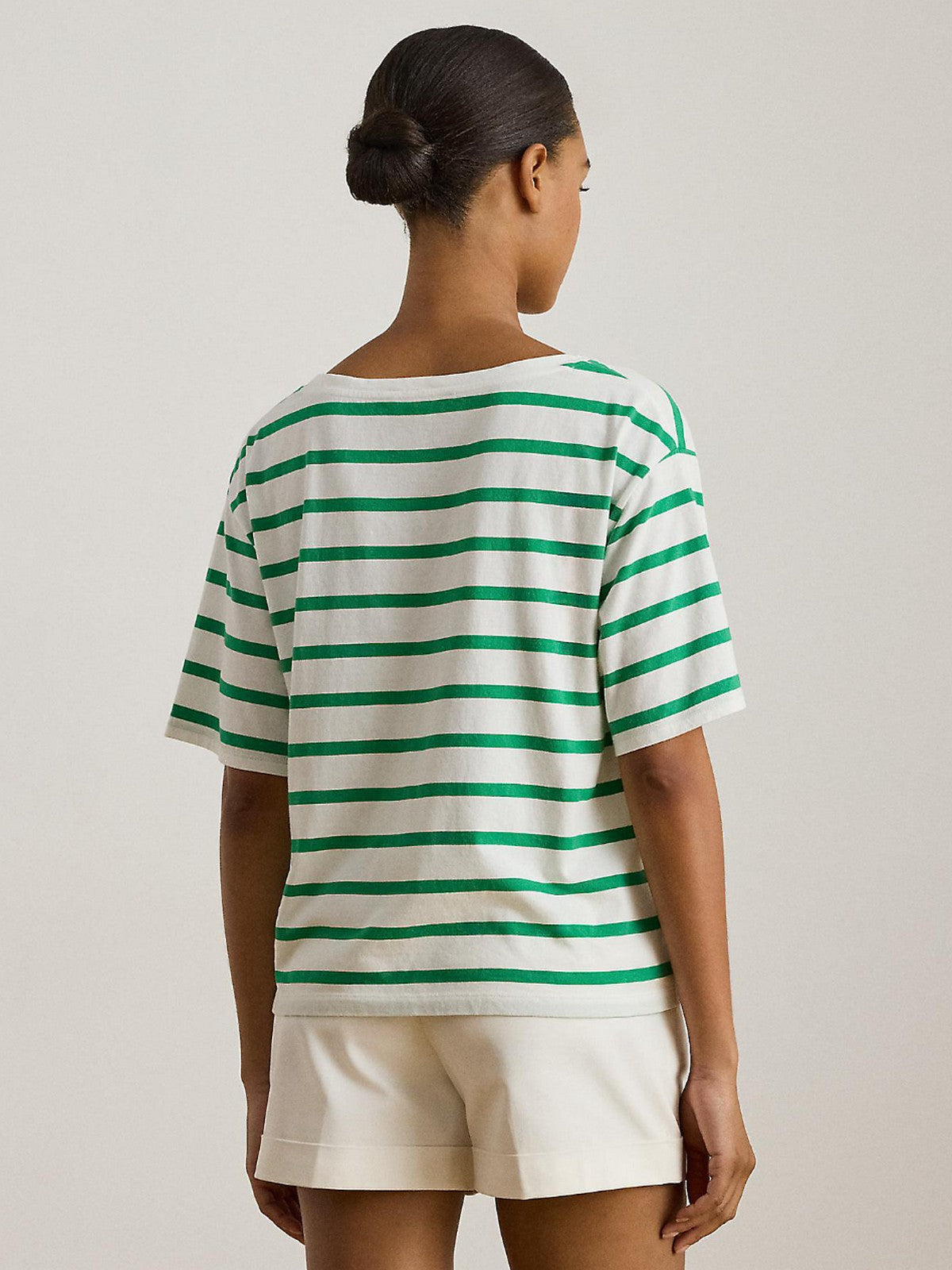 LAUREN RALPH LAUREN T-shirt Donna VAUDEN-SHORT SLEEVE-T-SHIRT 200P03752 001 WHITE/STEM