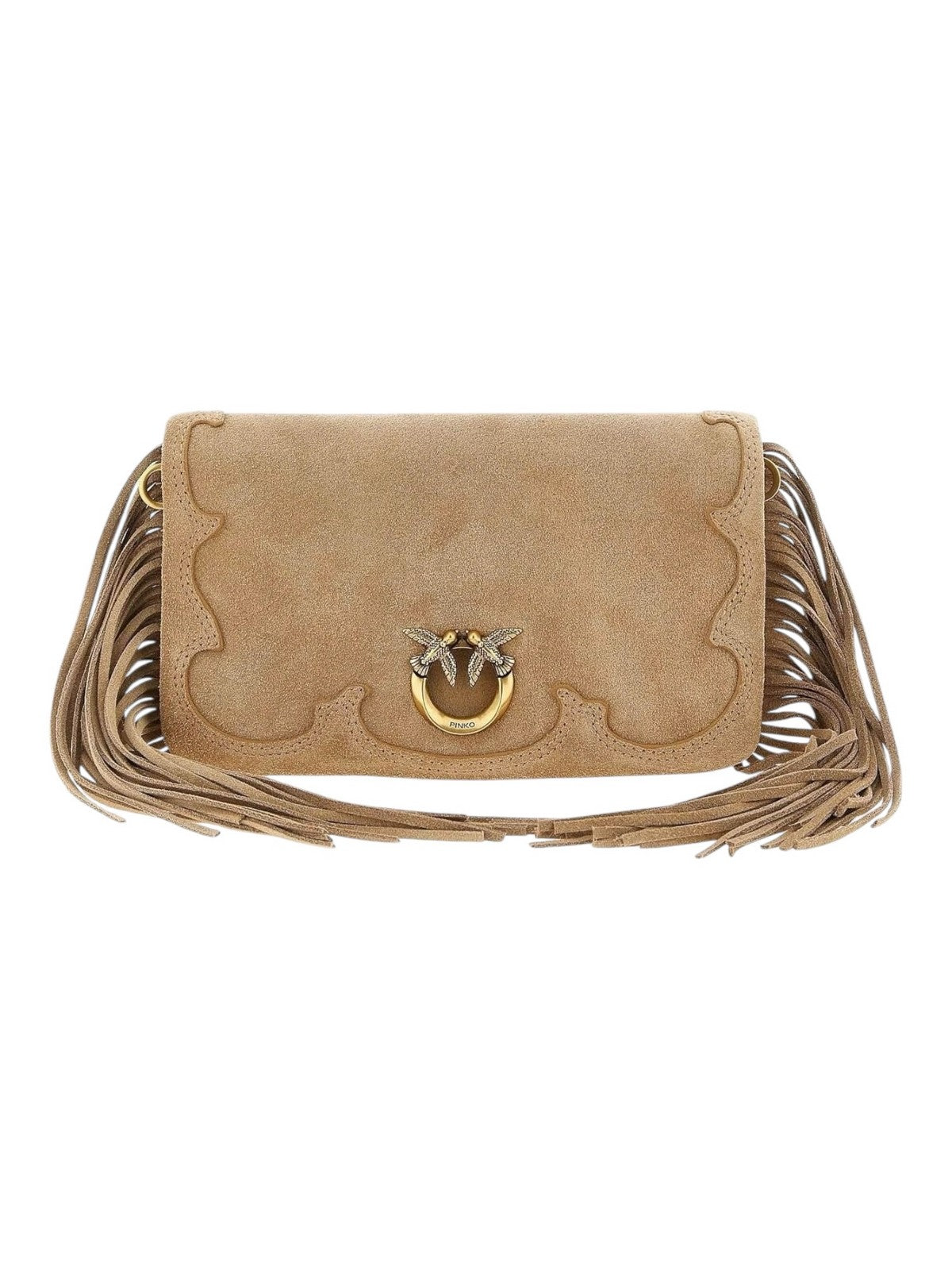 PINKO Borsa Donna CLICK SOFT HORIZONTAL MINI SUE 106023-A39A L08Q BEIGE-SCOIATTOLO-ANTIQUE GOLD