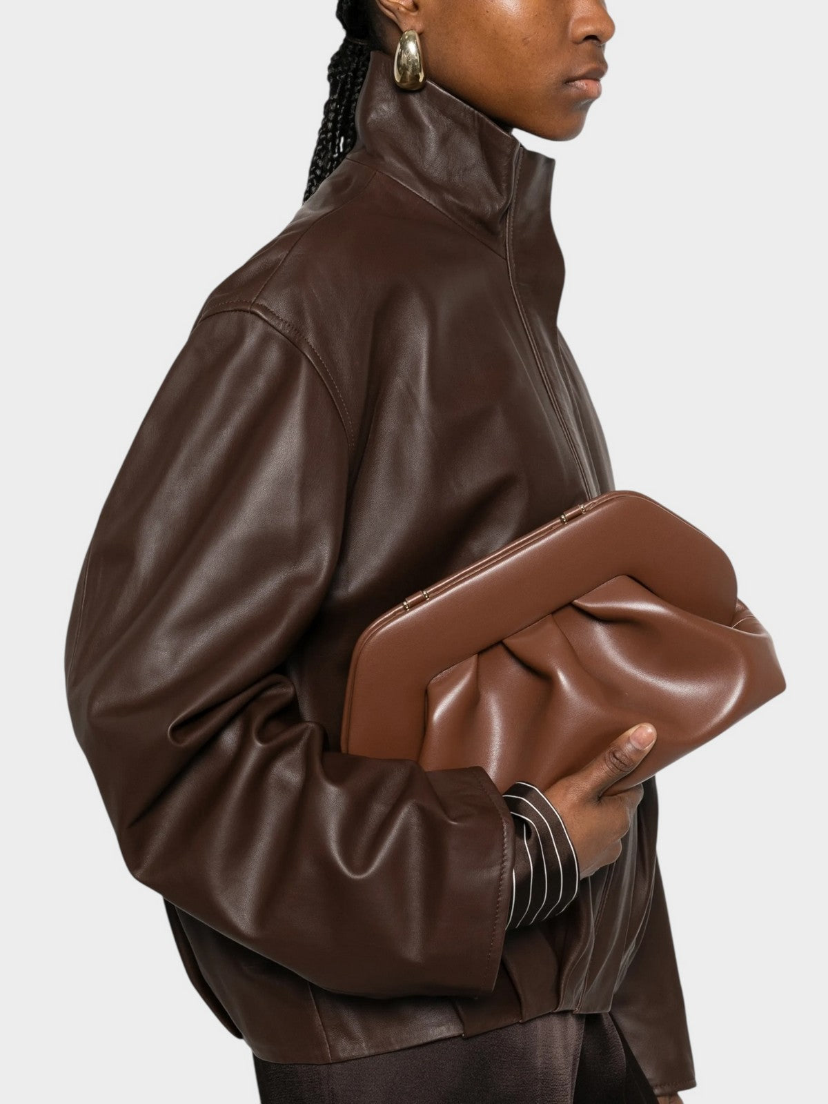 THEMOIRè Bios Medium vegan fabric bag brown eco-friendly design 