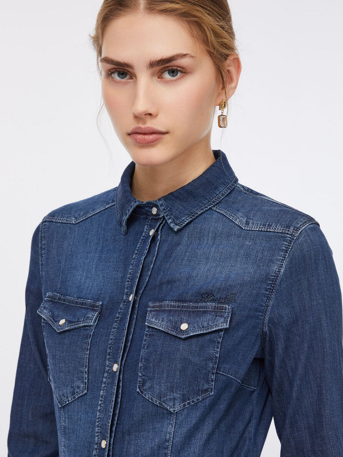 LIU JO BLUE DENIM Camicia Donna  UXX046D4051 77917 DEN.BLUE SING WASH