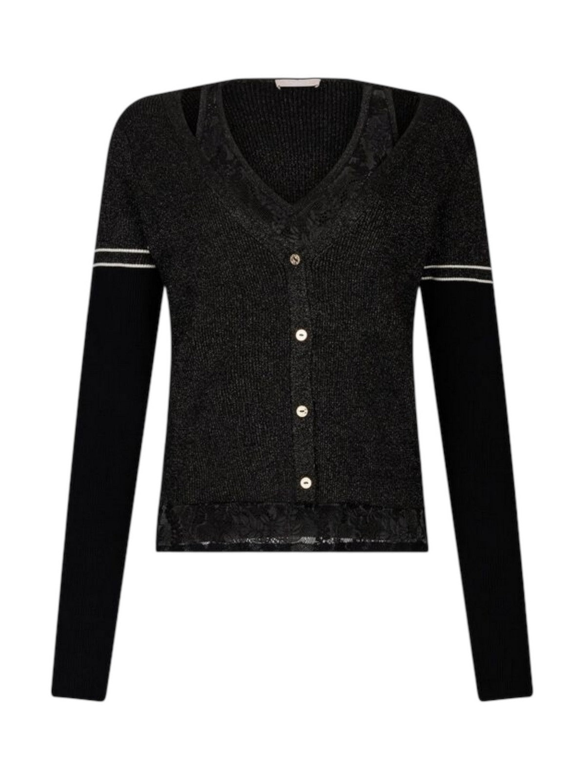LIU JO SPORT Cardigan Donna  TF5027MS49I A4348 Nero lux/lace nero