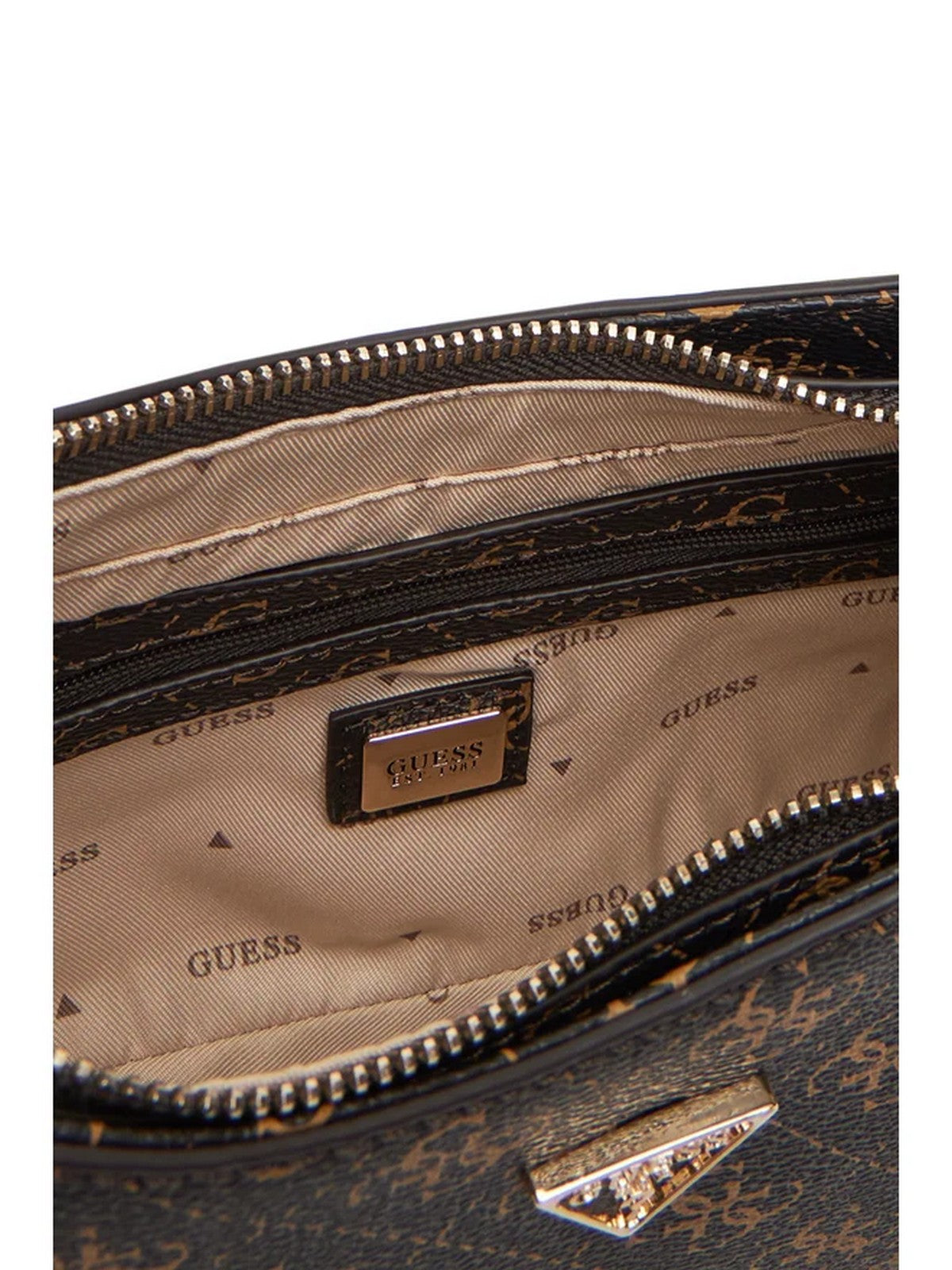 GUESS Borsa Donna NOELLE II TOP ZIP SHOULDER BAG HWQG96 72180 BNL BROWN LOGO