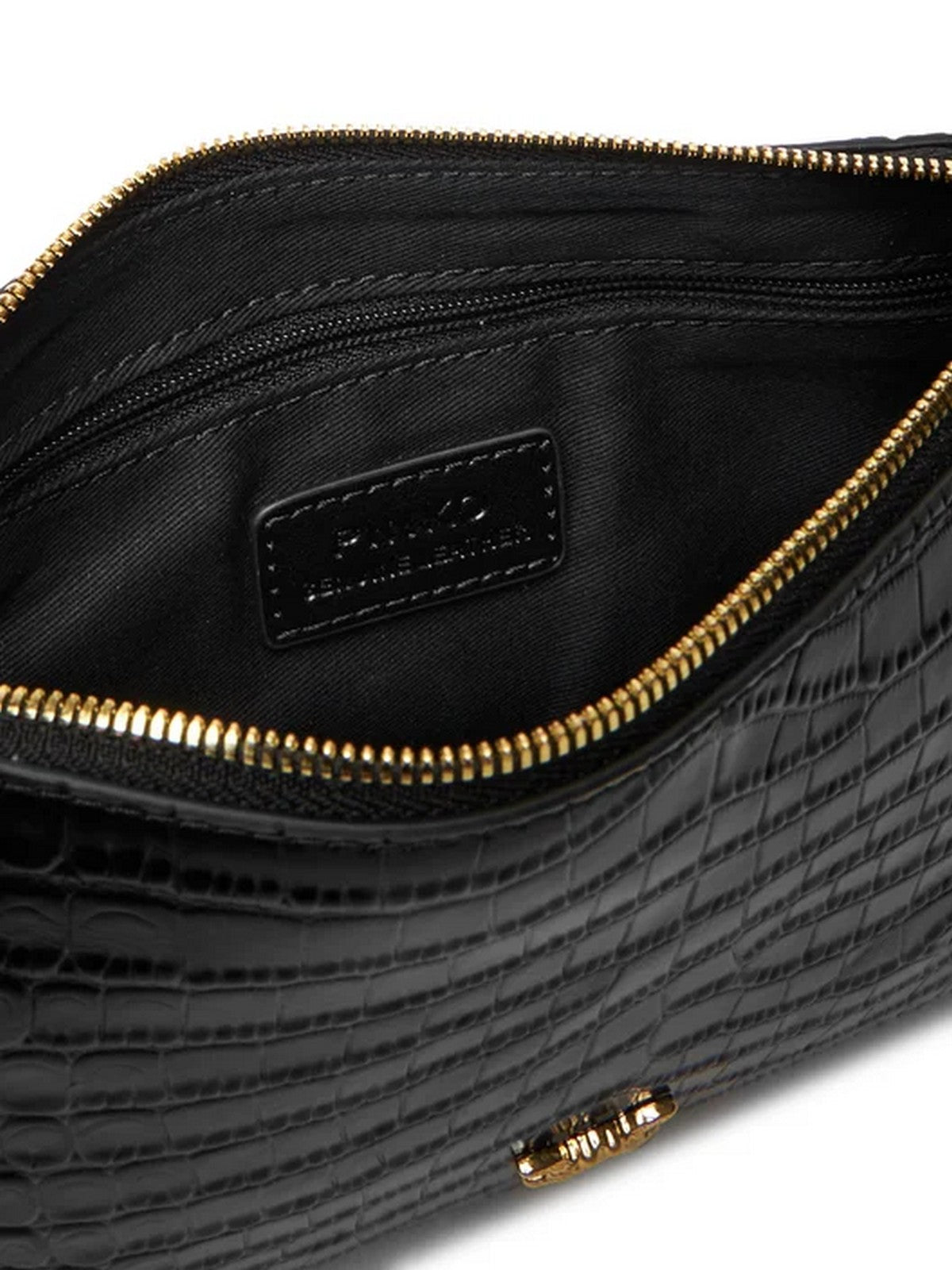 PINKO Portafoglio Donna FLAT HORIZONTAL MINI 104277-A2OH Z99V NERO LIMOUSINE - MATT GOLD