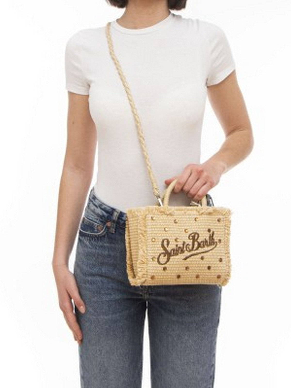 MC2 SAINT BARTH Borsa Donna  VANITY MINI STRAW N 02747L STRASS 18 EMB