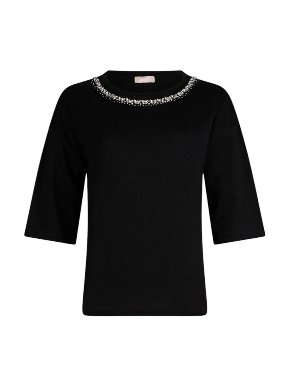 LIU JO WHITE T-shirt Donna  WA6128JS904 P9320 Nero collar motif