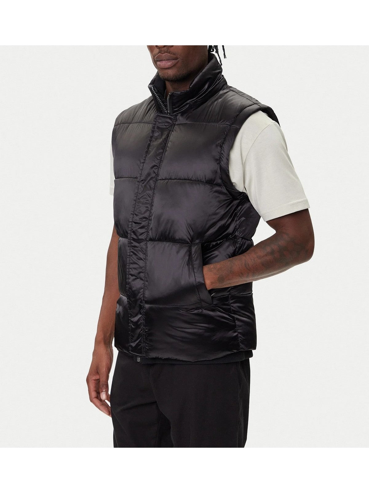 GUESS Giubbino Uomo METALLIZED PUFFA JACKET M5BL2L WGZF2 JBLK Jet Black A996