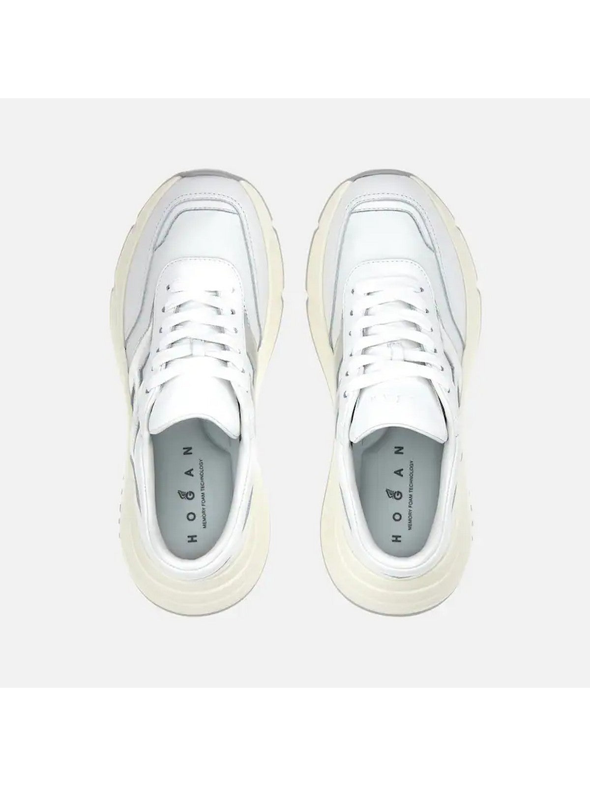 HOGAN Sneaker Donna H669 ALLACCIATO H HXW6690FR30U7I0351 B001(BIANCO)+B200(ARGENTO) gioboutiqueweb