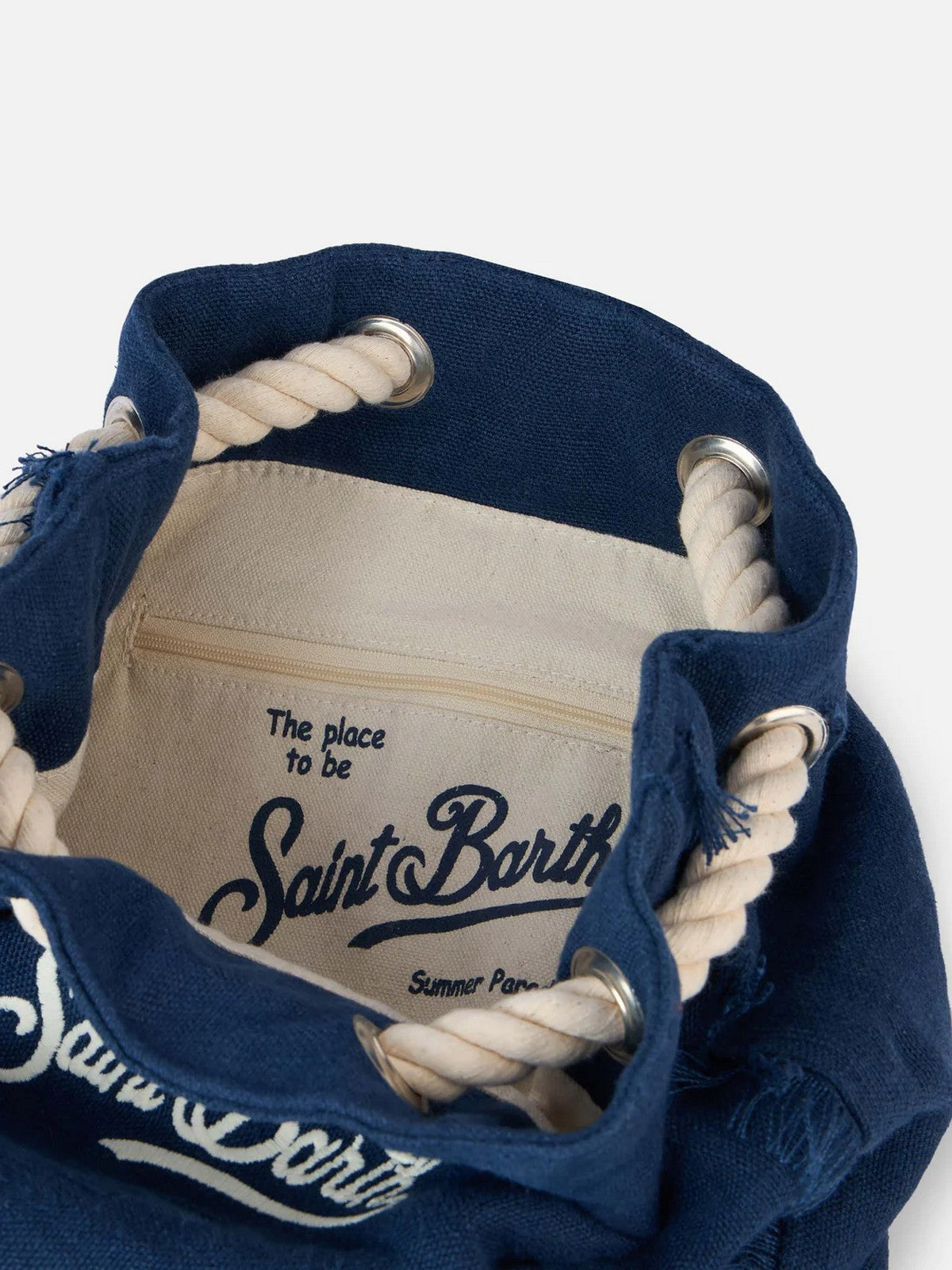 MC2 SAINT BARTH Zaino Donna  BOAT BACKPACK LINEN 00277H LINEN 61 EMB gioboutiqueweb