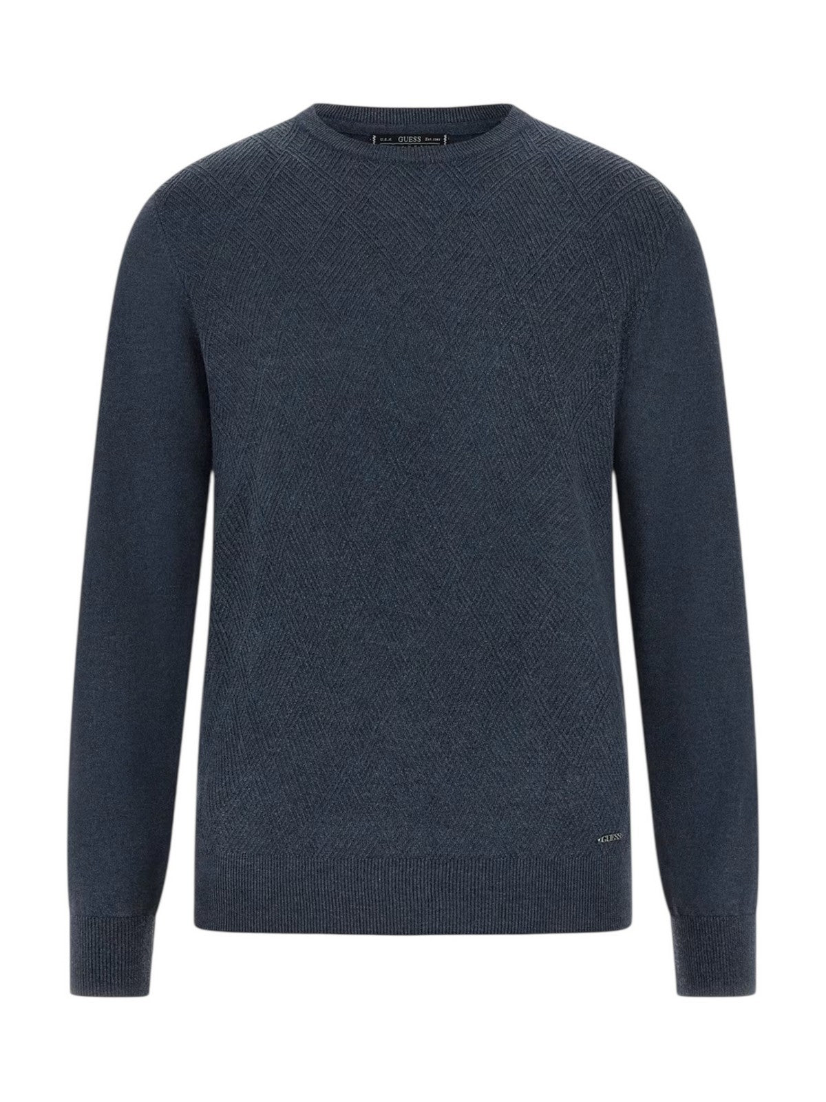 GUESS Maglione Uomo JAMAAR CN STITCHED SWTR M5BR08 Z0432 H71W MARINE HEATHER