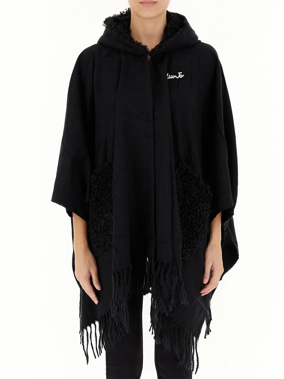 LIU JO SOFT Poncho Donna  2F4018T0300 22222 Nero gioboutiqueweb