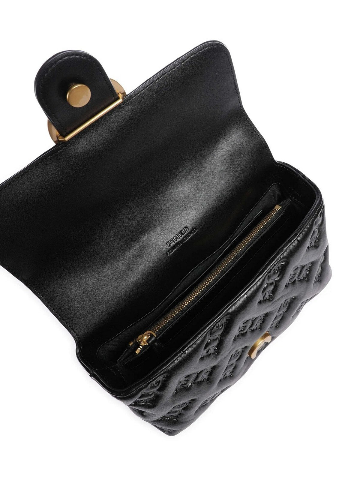 PINKO Borsa Donna LOVE LADY PUFF MINI CL 100044-A2JX Z99Q NERO-ANTIQUE GOLD gioboutiqueweb