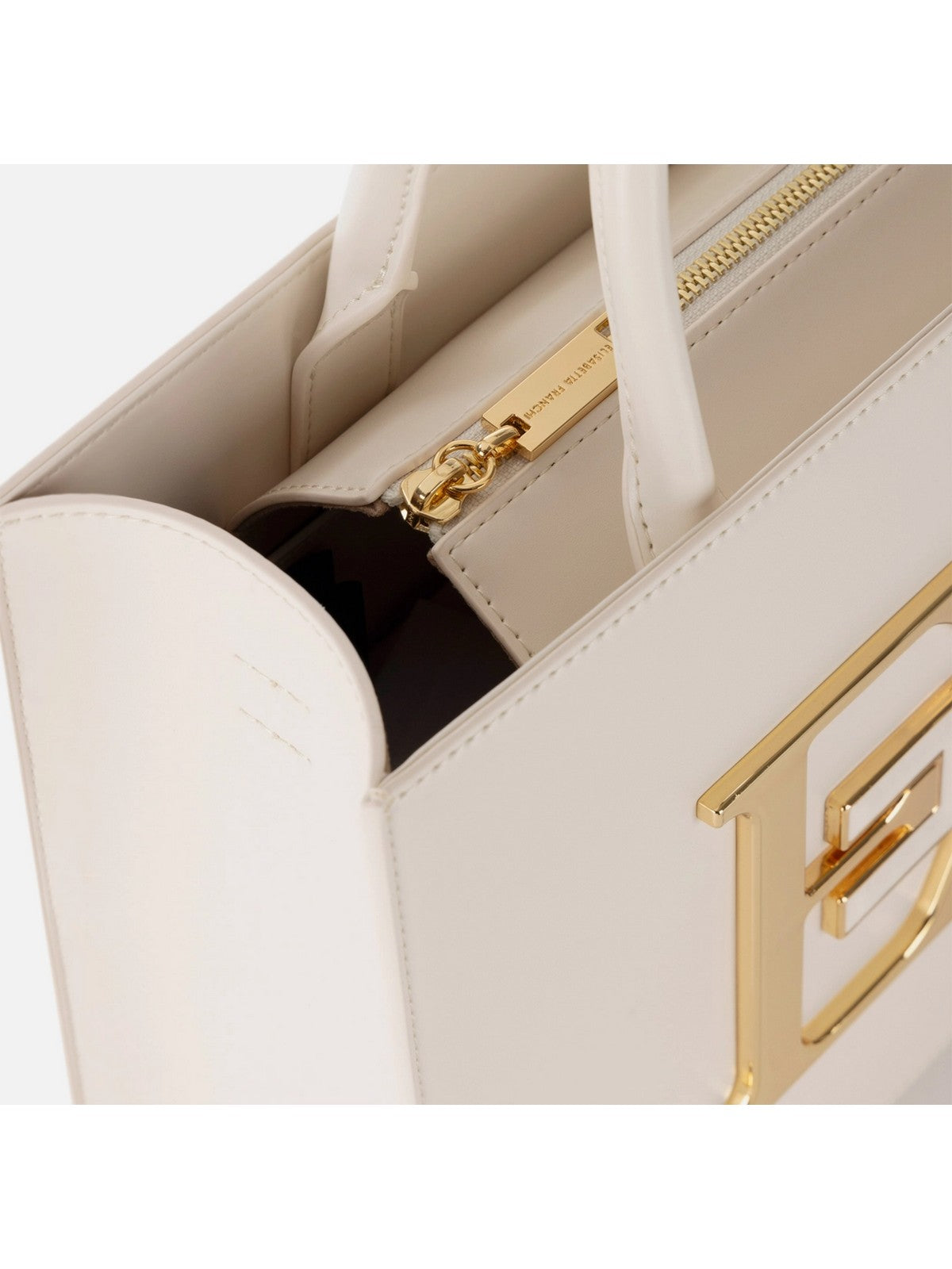 ☆ELISABETTA FRANCHI ベージュ ロゴハンドバッグ ELISABETTA FRANCHI BS05A46E2 193 Beige Women's Bag