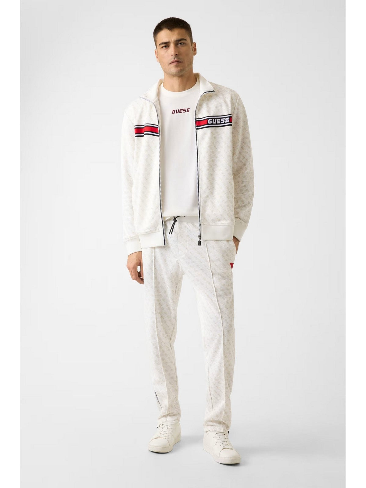GUESS SPORT Pantalone Uomo KORBIN PANT Z2BB05 K7122 P05N 4G AOP PURE WHITE