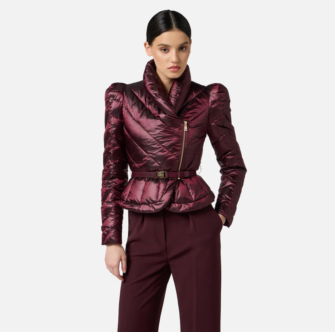 ELISABETTA FRANCHI Piumino Donna  PI89Z56E2 EA4 MERLOT gioboutiqueweb