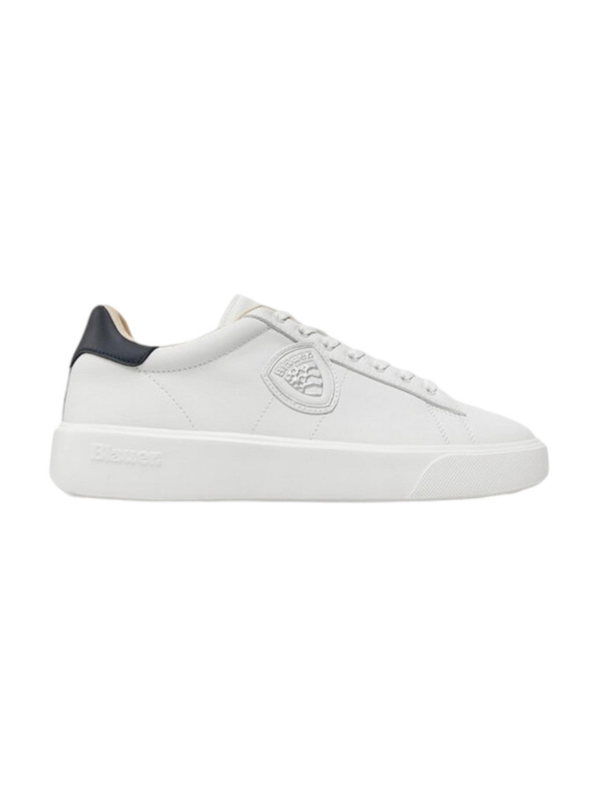 BLAUER Sneaker Uomo BUCK F4BUCK01/LEA WHI/NVY Bianco gioboutiqueweb