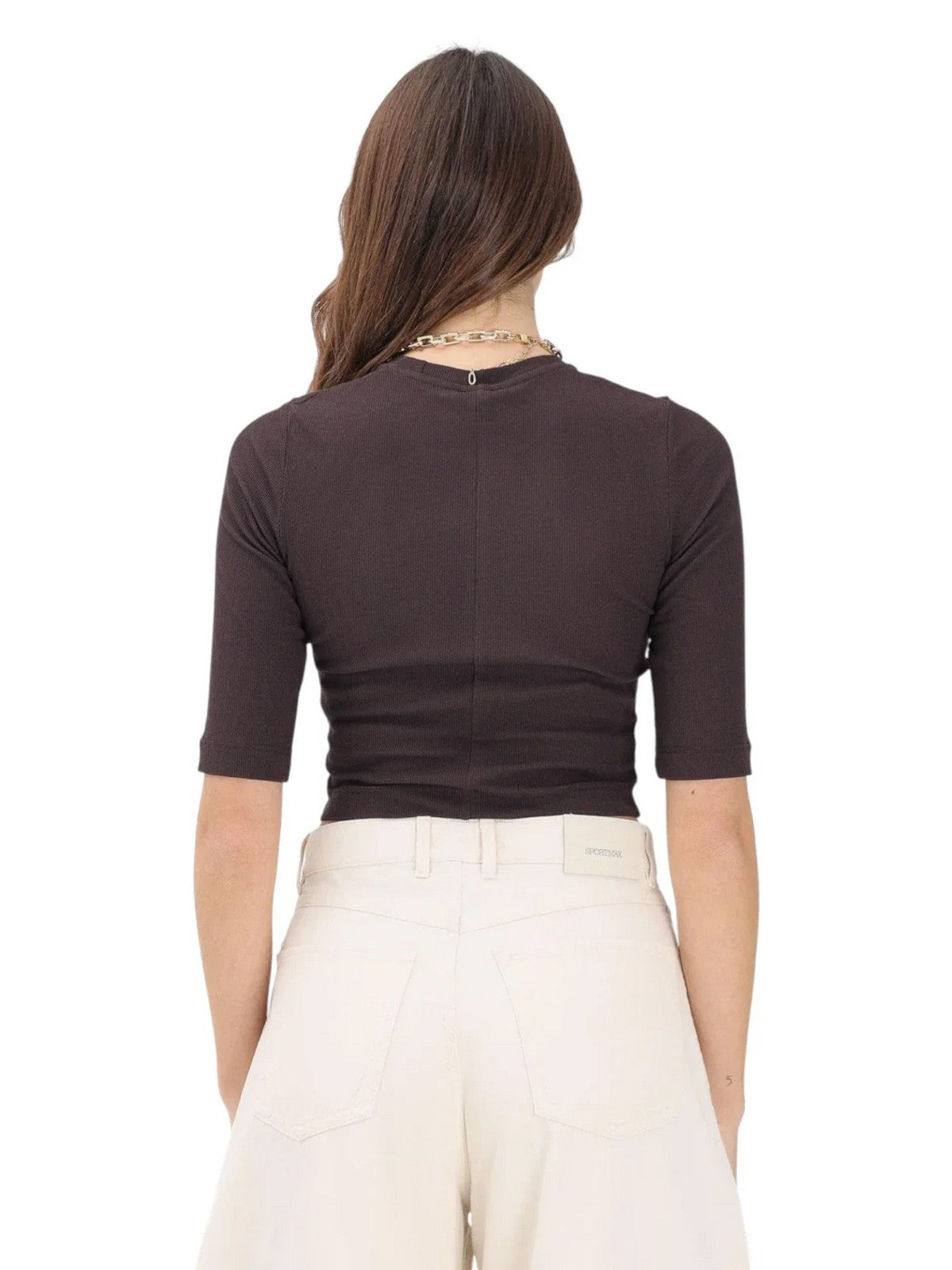 Miu Miu Costina Jersey Long T-Shirt in Grigio