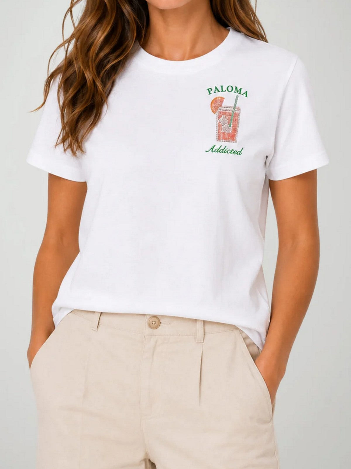 MC2 SAINT BARTH T-shirt Donna  EMILIE 01218L PALOMA ADDICTED 01N STRASS EMB