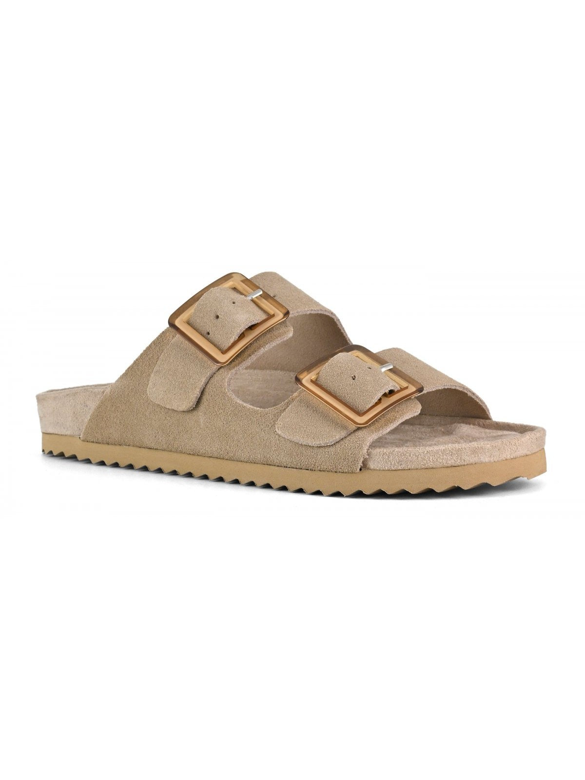 COLORS OF CALIFORNIA Sandalo Donna cow suede bio with two buckles HC.BIO56 MUD MUD gioboutiqueweb
